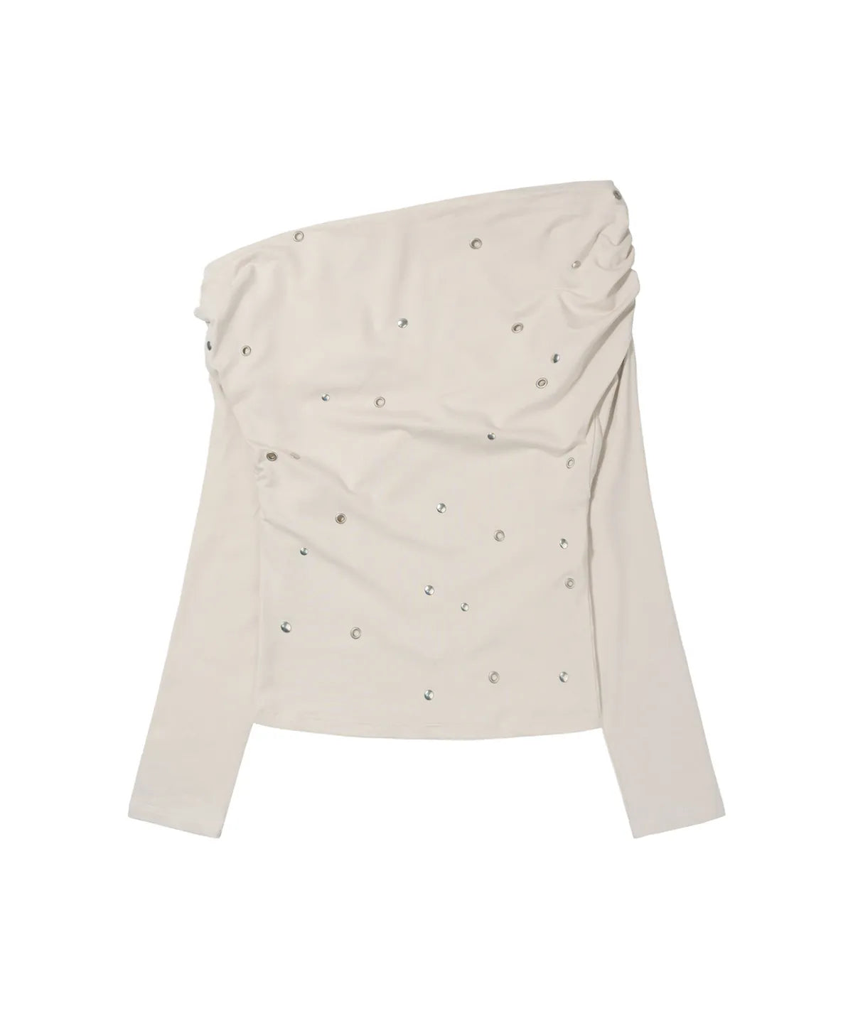 【Fancy Club】EYELET COWL ONE-SHOULDER TOP - 3 colors