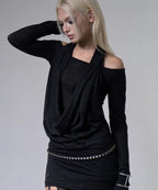 【Fancy Club】3-WAY OFF-SHOULDER COWL TOP - 2 colors