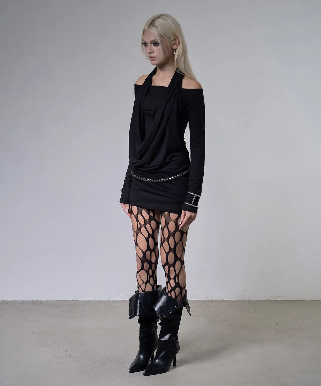 【Fancy Club】3-WAY OFF-SHOULDER COWL TOP - 2 colors