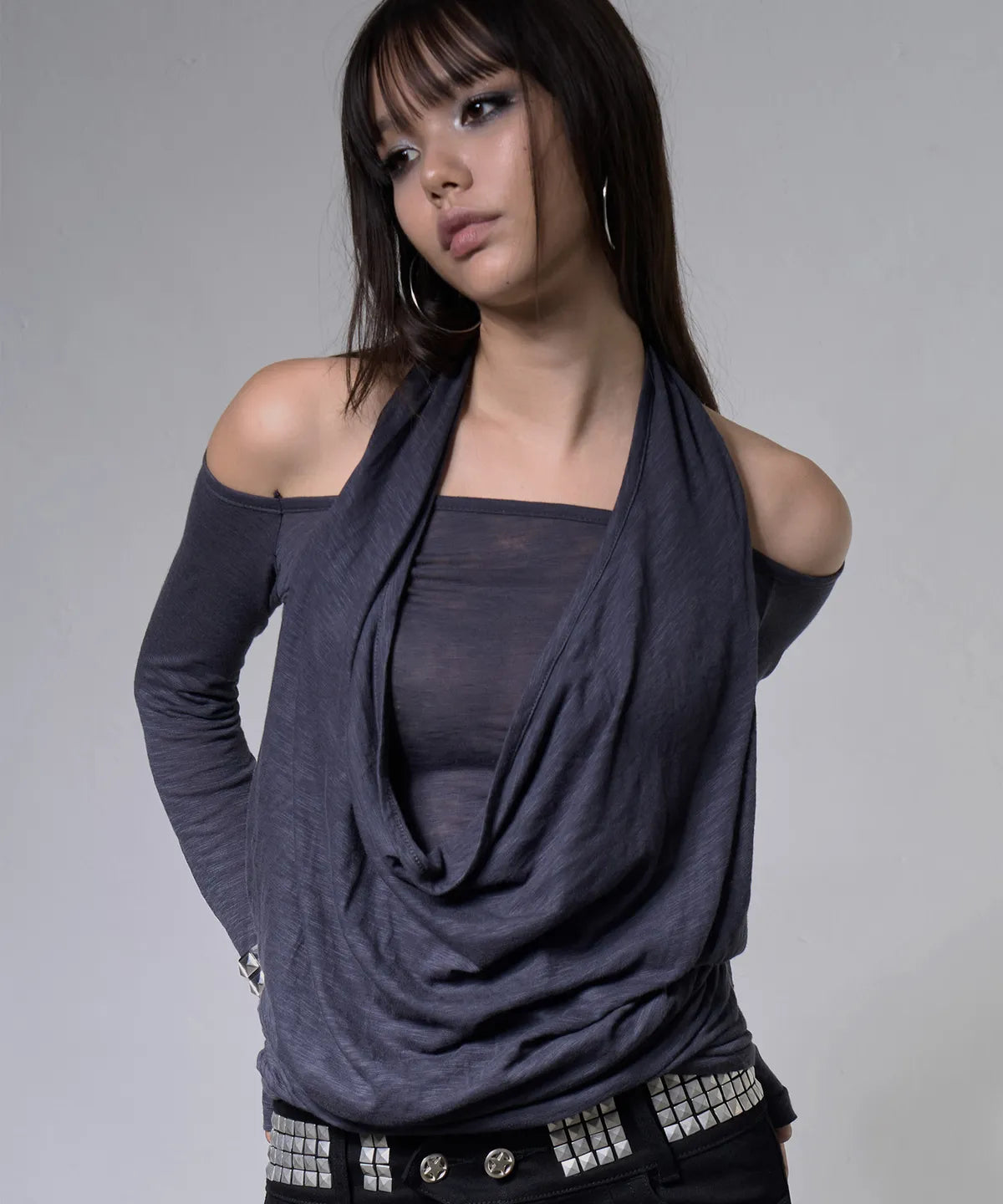 【Fancy Club】3-WAY OFF-SHOULDER COWL TOP - 2 colors