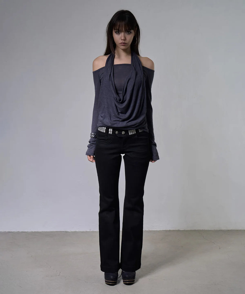 【Fancy Club】3-WAY OFF-SHOULDER COWL TOP - 2 colors