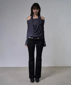 【Fancy Club】3-WAY OFF-SHOULDER COWL TOP - 2 colors