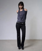 【Fancy Club】3-WAY OFF-SHOULDER COWL TOP - 2 colors