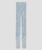 【typeservice】Sketch Grid Tights [ Gray / blue ]