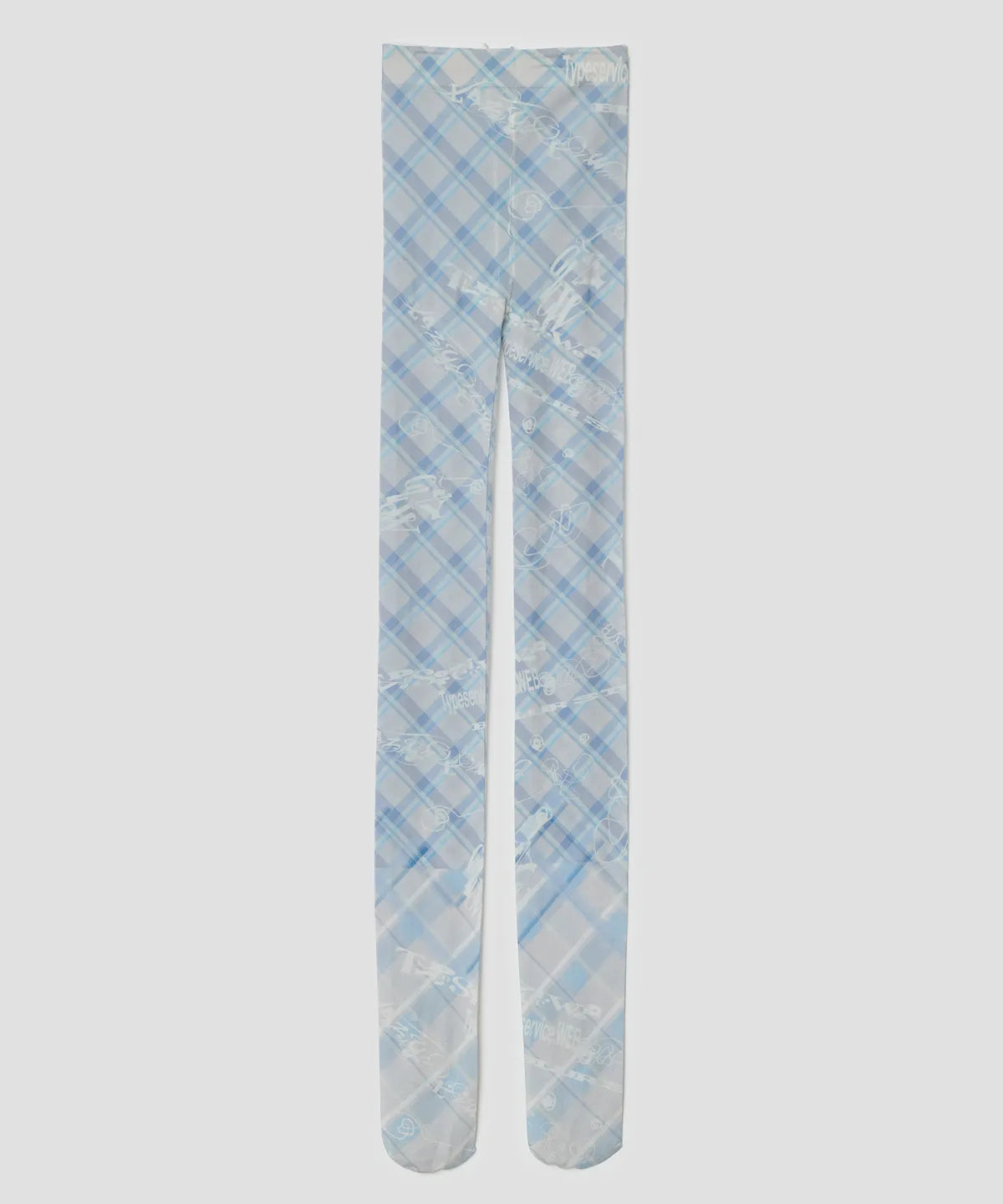 【typeservice】Sketch Grid Tights [ Gray / blue ]