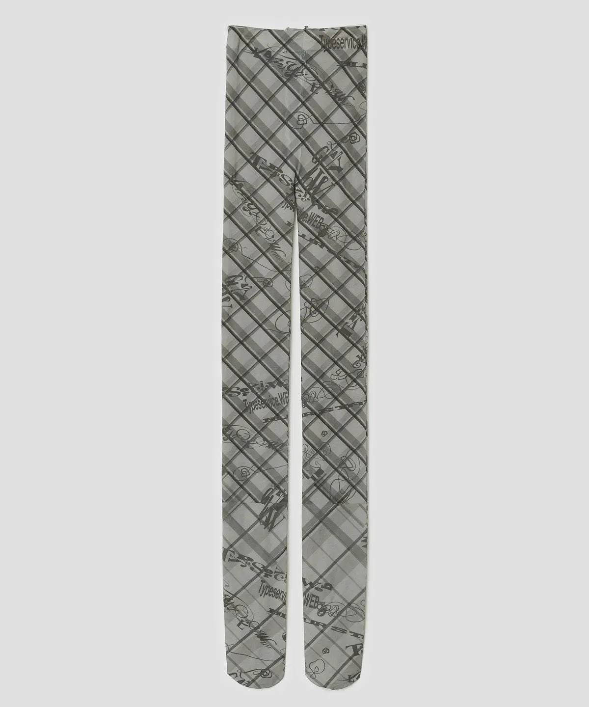 【typeservice】Sketch Grid Tights [ Gray / blue ]