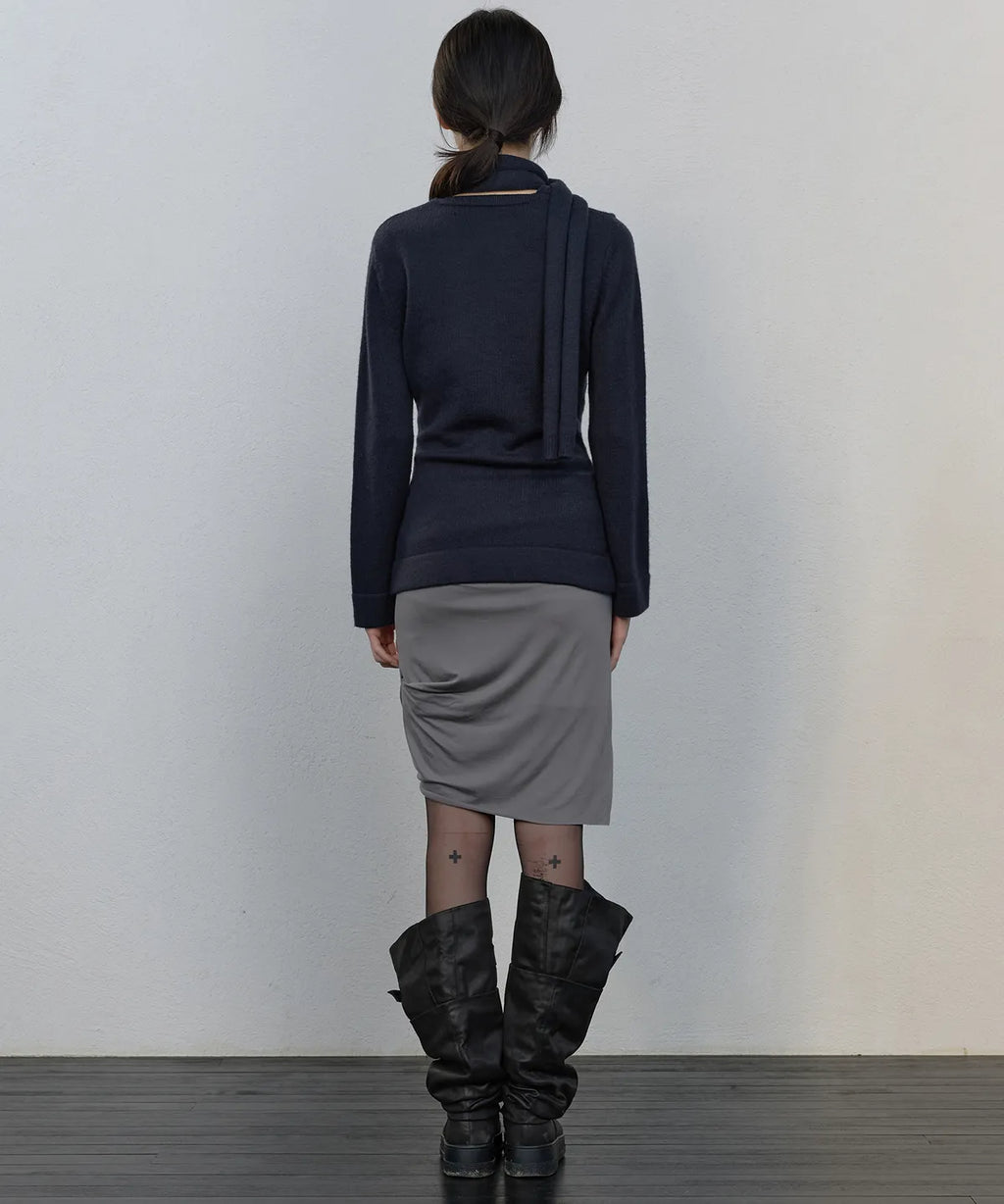 【Flare up】Sculpted Draped Cardigan - 2 colors