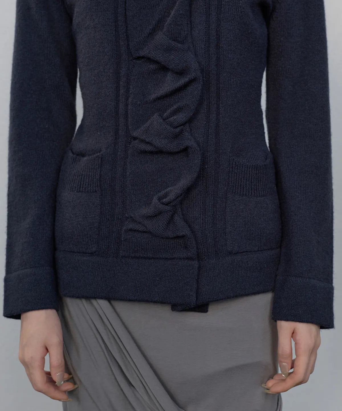 【Flare up】Sculpted Draped Cardigan - 2 colors