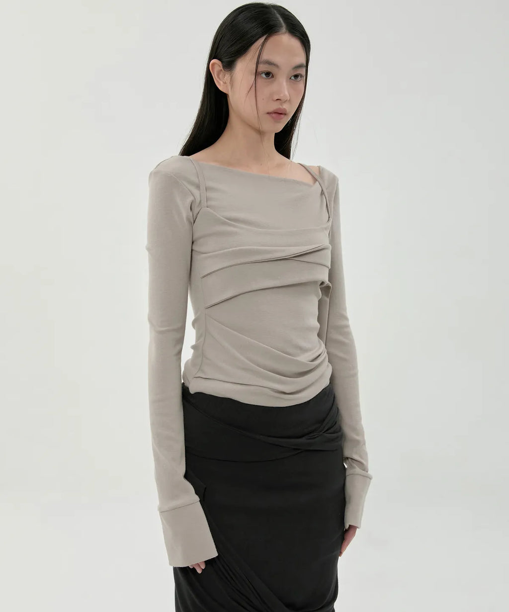 【Flare up】Layered Bustier Long Sleeve - 5 colors