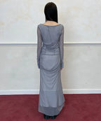 【Flare up】Draped Mesh Layered Long Sleeve  - 2 colors
