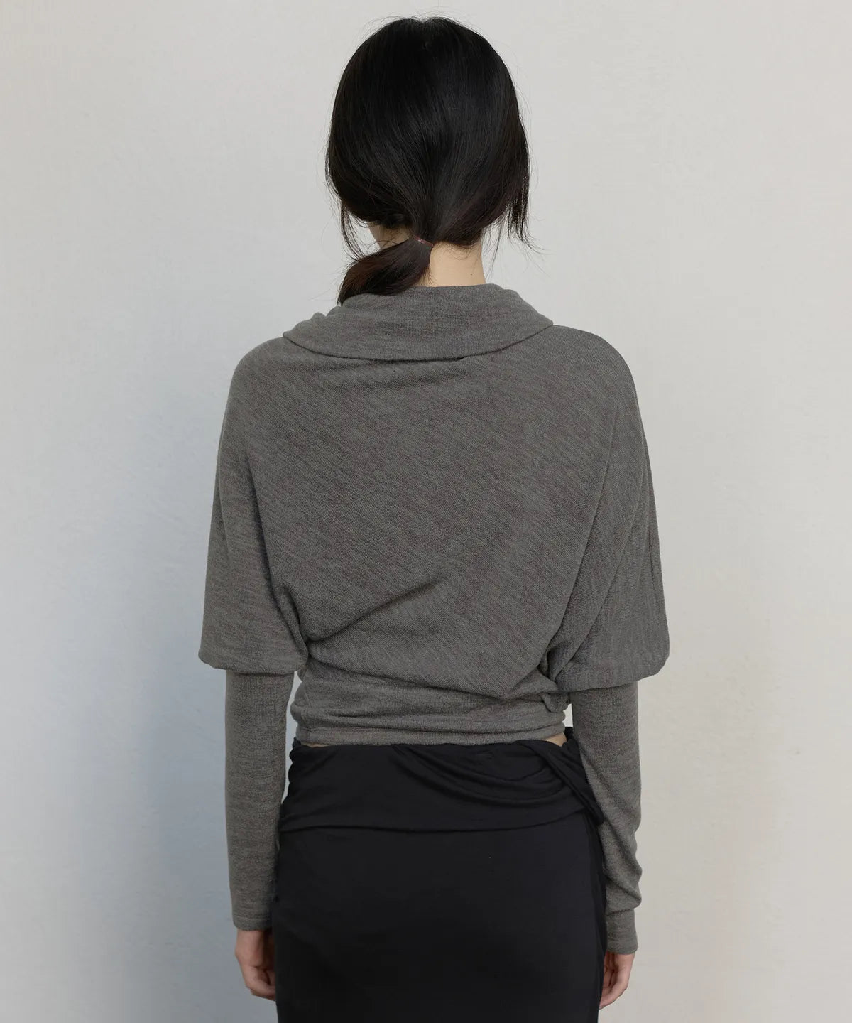 【Flare up】Knit Asymmetrical Long Sleeve - 3 colors