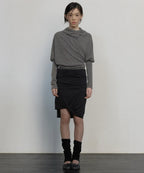 【Flare up】Knit Asymmetrical Long Sleeve - 3 colors