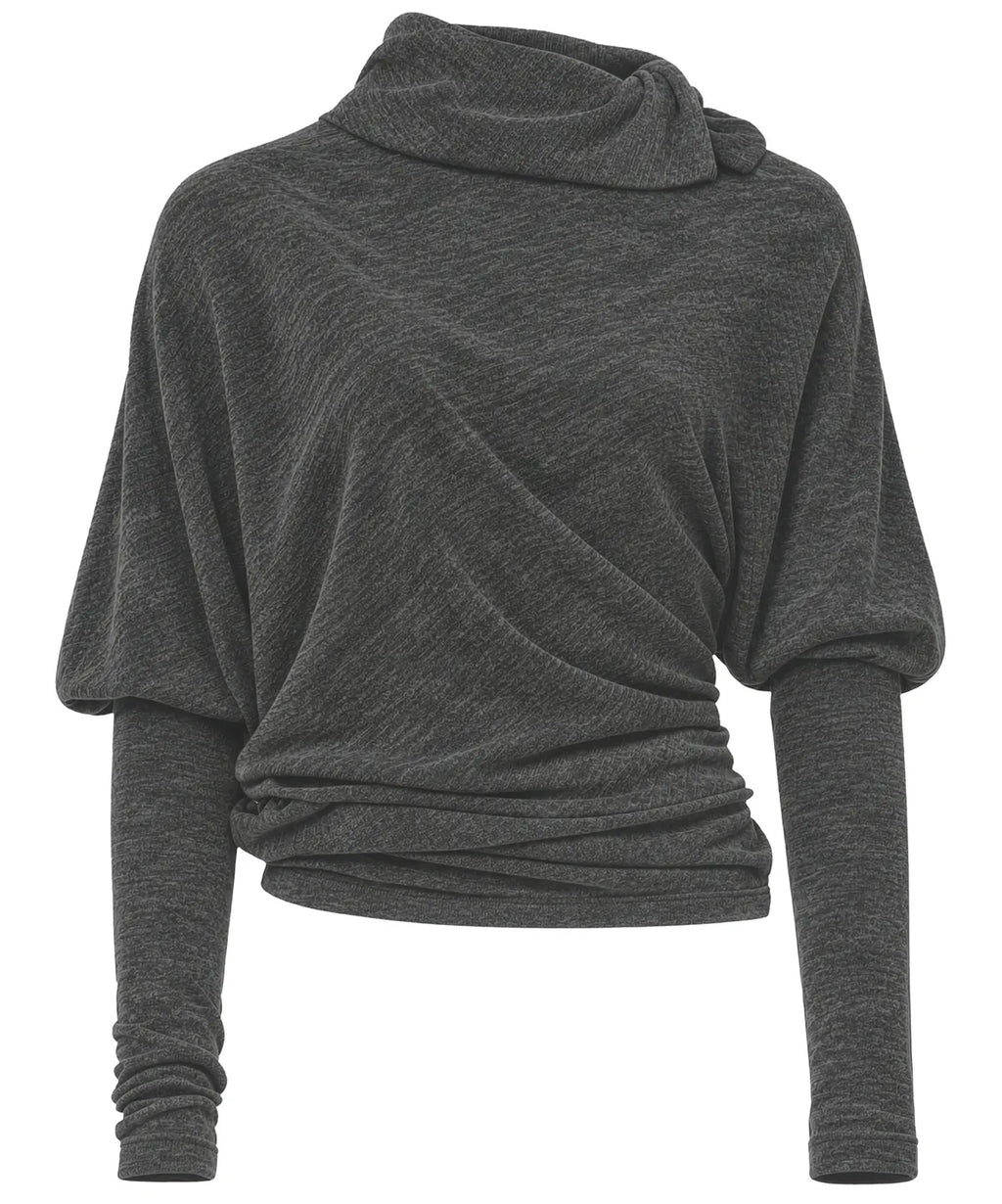 【Flare up】Knit Asymmetrical Long Sleeve - 3 colors