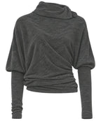 【Flare up】Knit Asymmetrical Long Sleeve - 3 colors