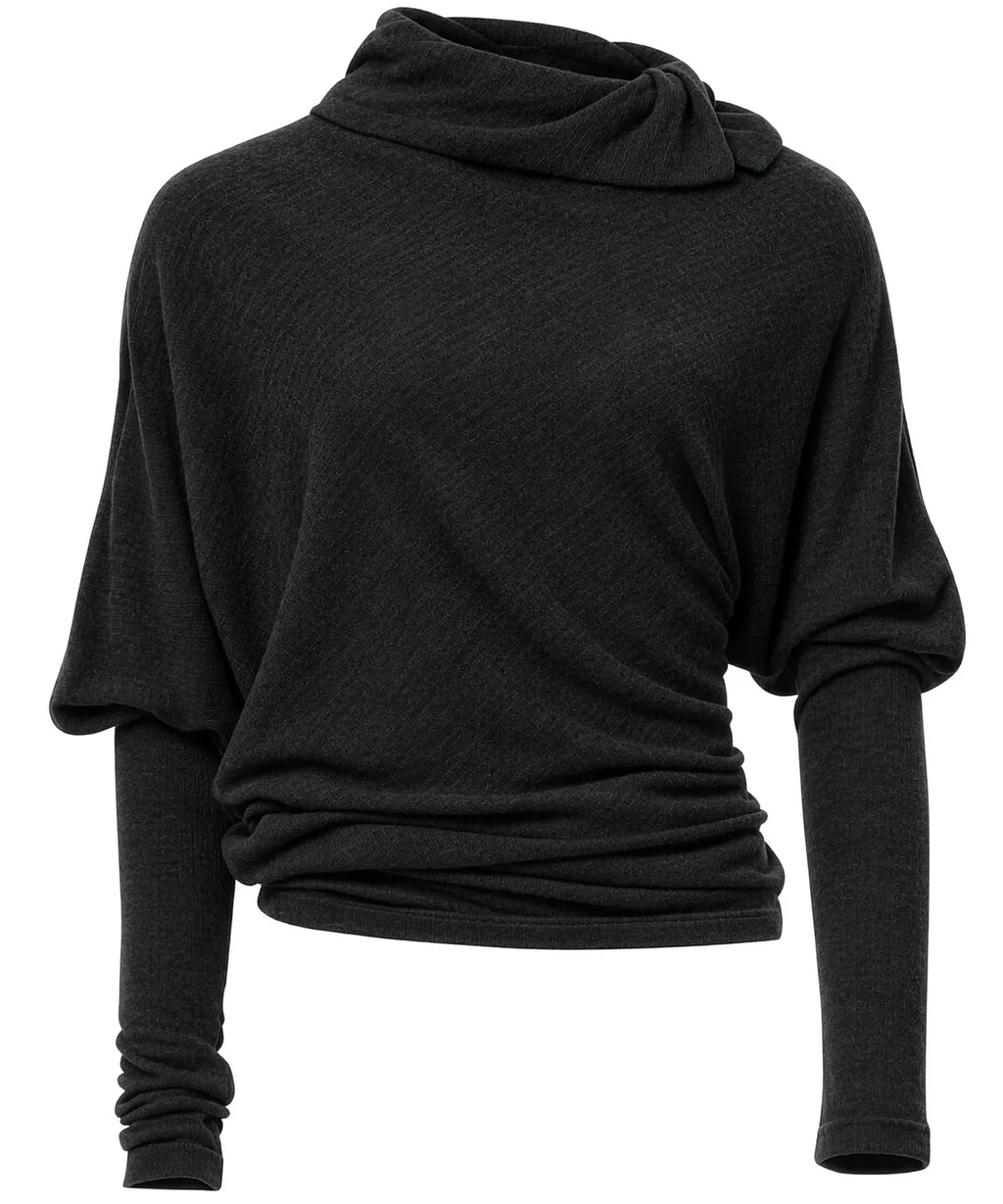 【Flare up】Knit Asymmetrical Long Sleeve - 3 colors