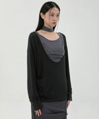【Flare up】2-Layered Offset Long Sleeve - 3 colors