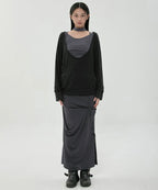 【Flare up】2-Layered Offset Long Sleeve - 3 colors