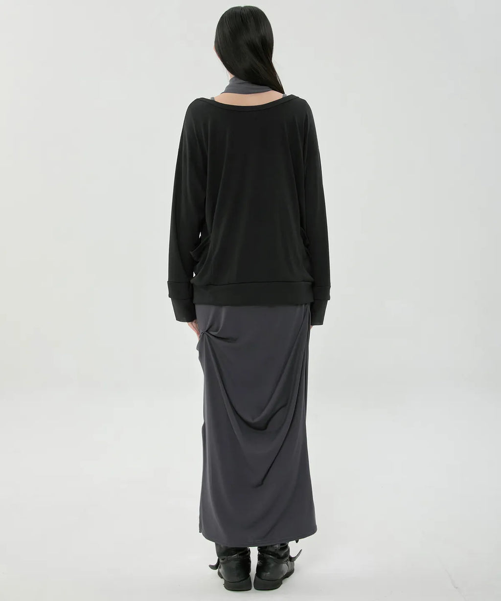 【Flare up】2-Layered Offset Long Sleeve - 3 colors