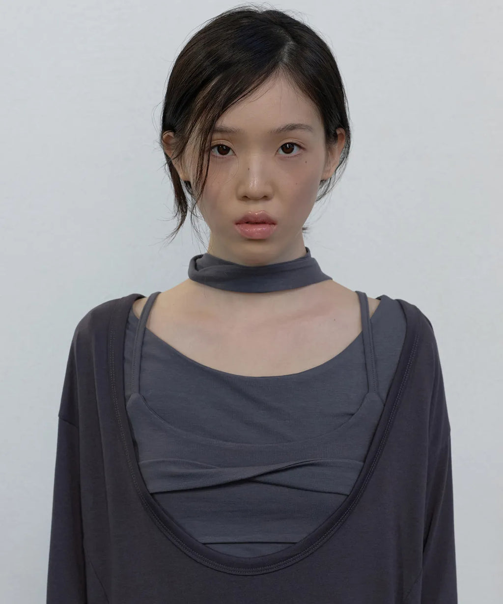 【Flare up】2-Layered Offset Long Sleeve - 3 colors