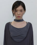 【Flare up】2-Layered Offset Long Sleeve - 3 colors
