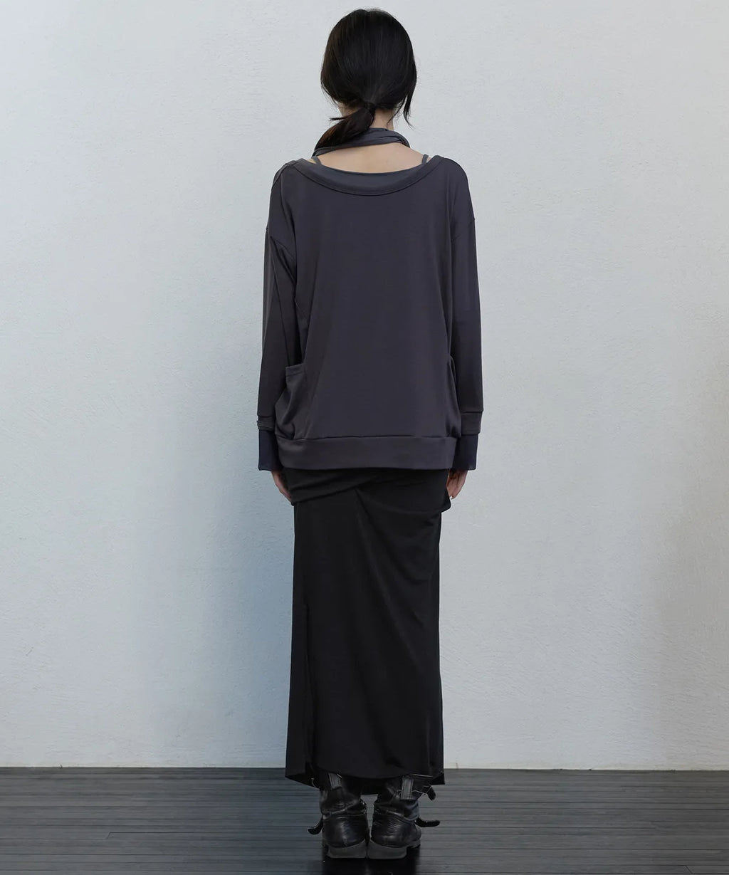 【Flare up】2-Layered Offset Long Sleeve - 3 colors