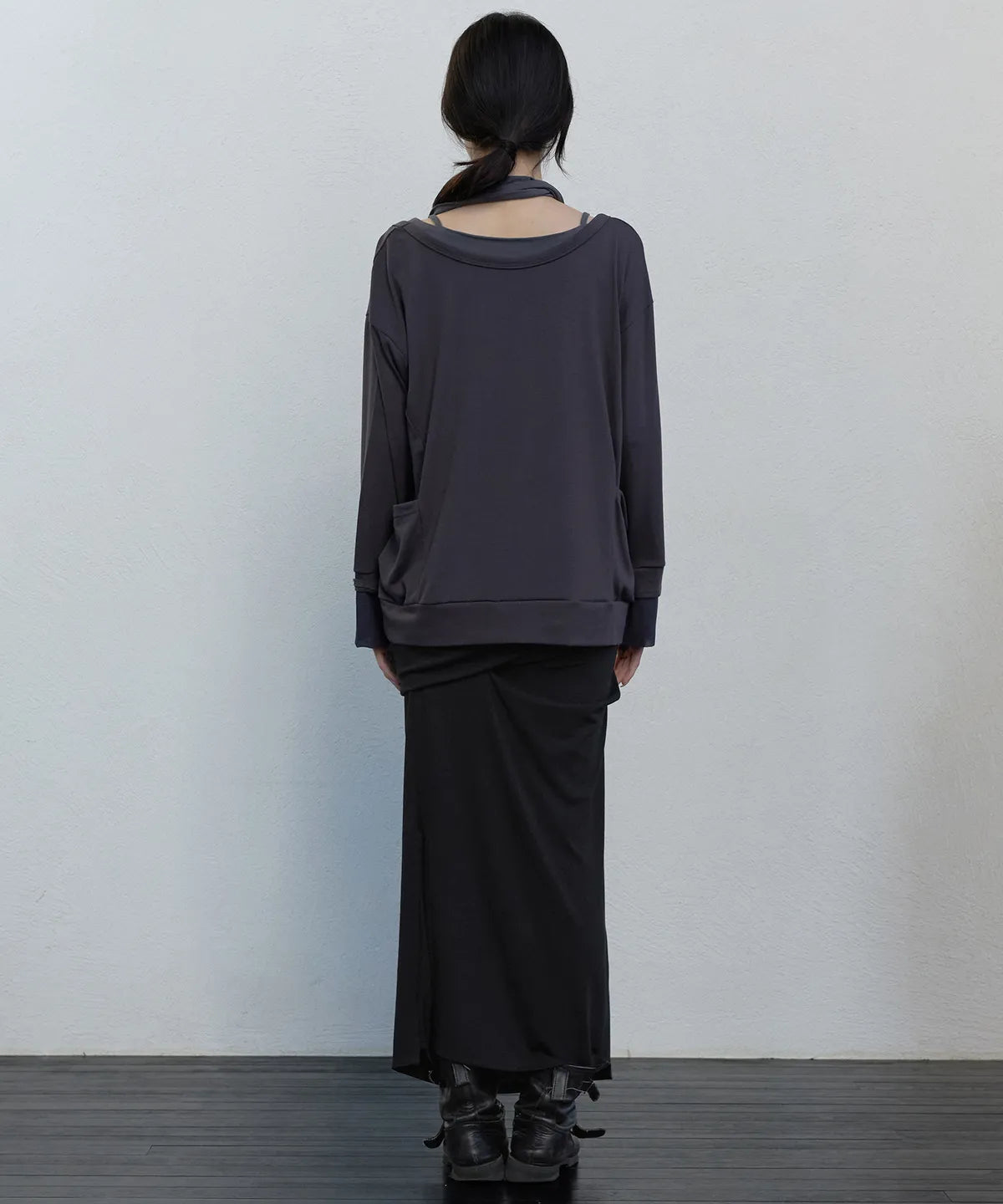 【Flare up】2-Layered Offset Long Sleeve - 3 colors