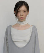 【Flare up】2-Layered Offset Long Sleeve - 3 colors