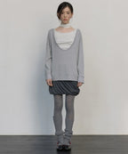 【Flare up】2-Layered Offset Long Sleeve - 3 colors