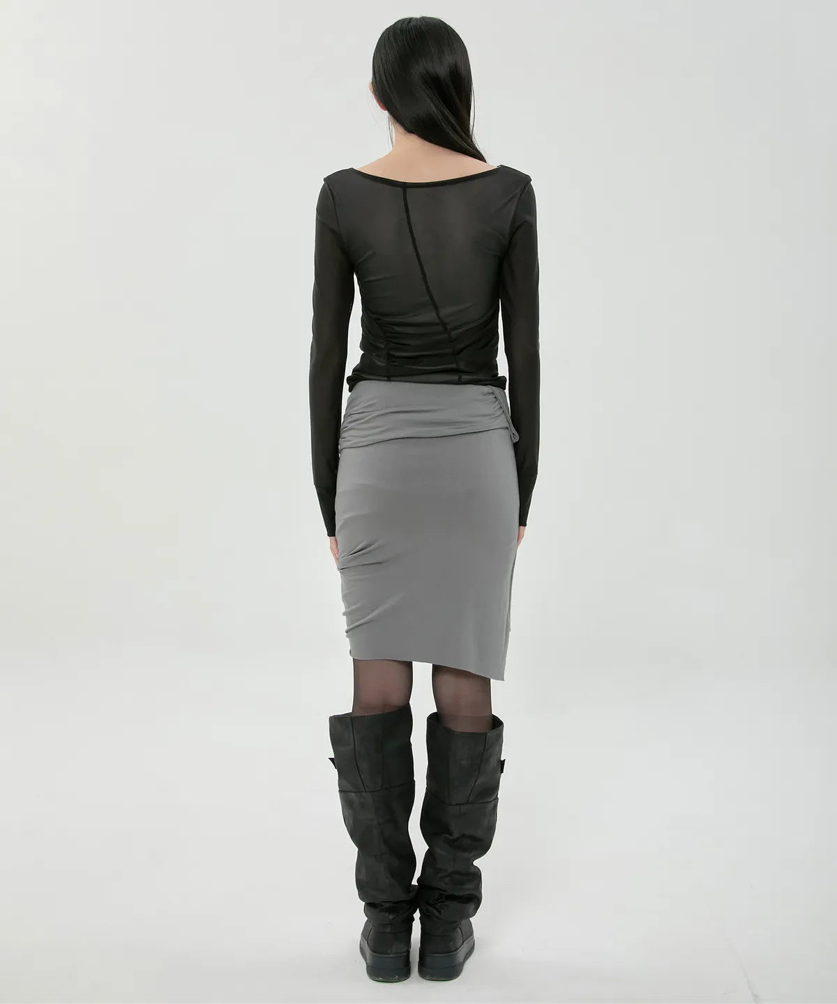 【Flare up】Asymmetrical Midi Skirt  - 2 colors
