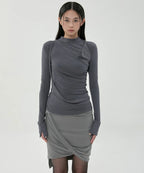 【Flare up】Asymmetrical Midi Skirt  - 2 colors