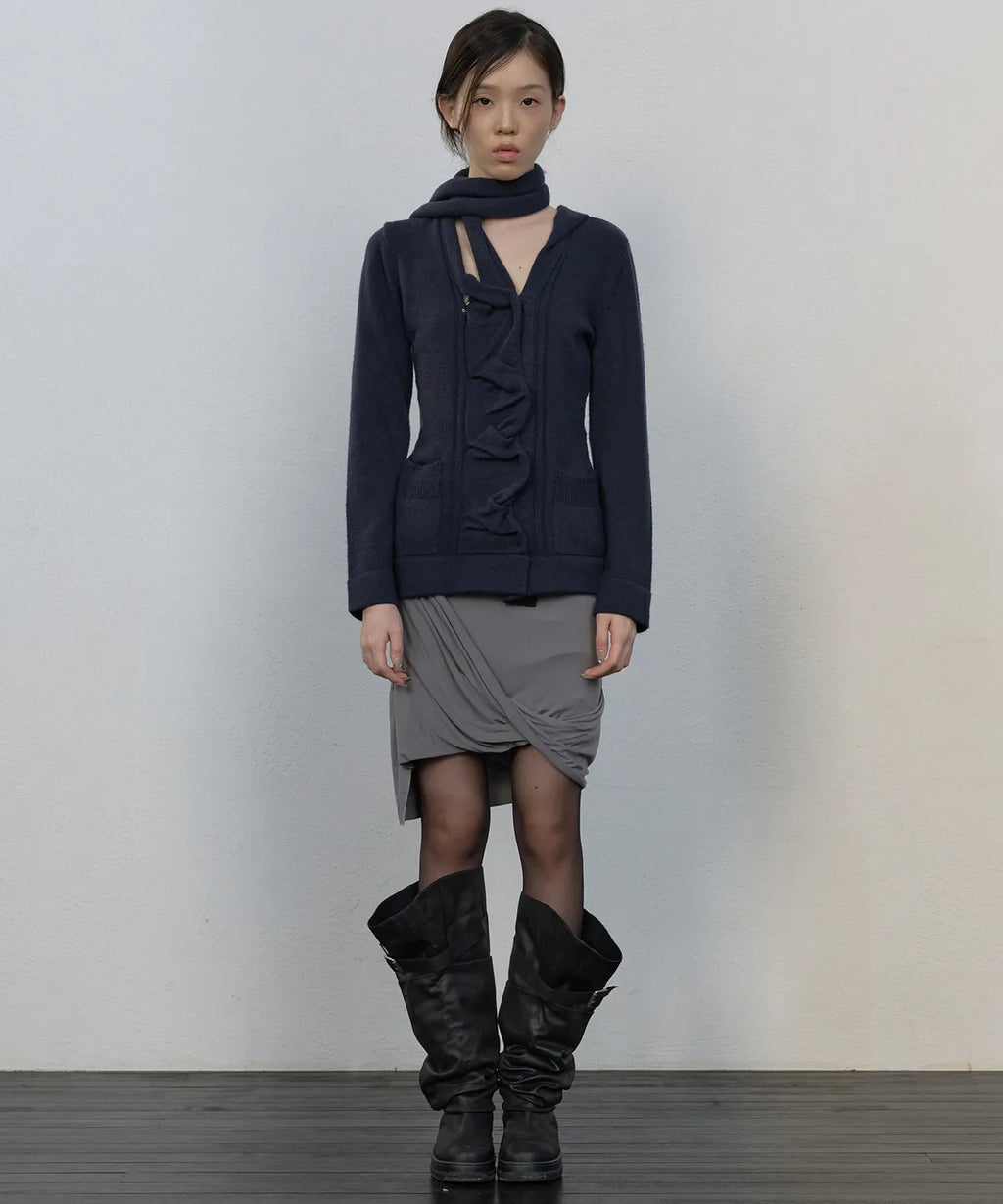【Flare up】Asymmetrical Midi Skirt  - 2 colors