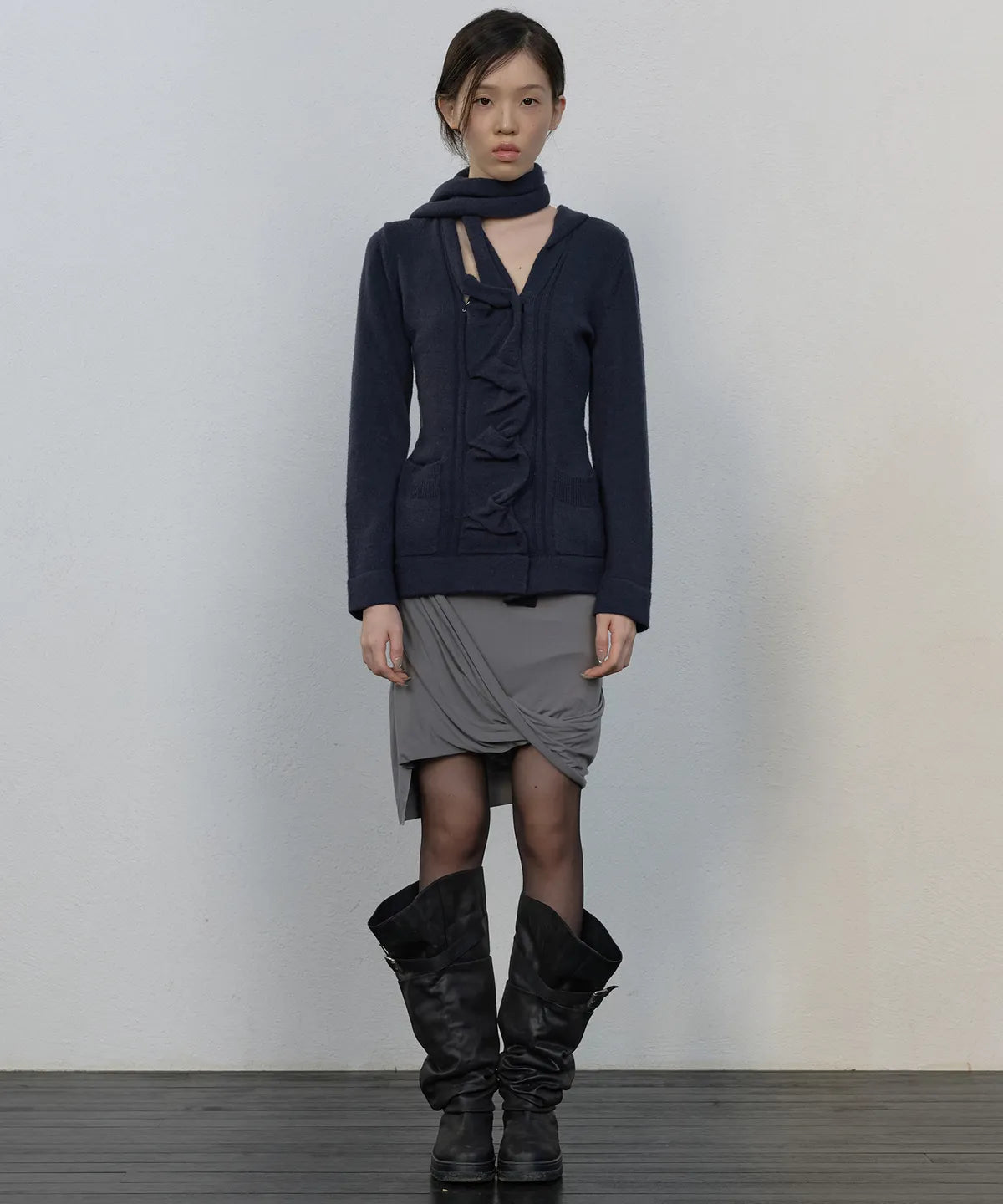【Flare up】Asymmetrical Midi Skirt  - 2 colors