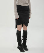 【Flare up】Asymmetrical Midi Skirt  - 2 colors