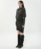 【Flare up】Asymmetrical Midi Skirt  - 2 colors