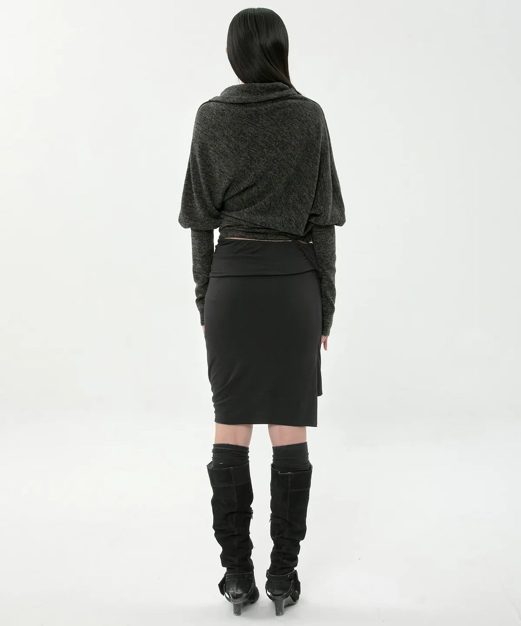 【Flare up】Asymmetrical Midi Skirt  - 2 colors