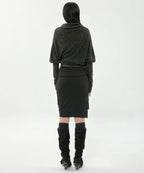 【Flare up】Asymmetrical Midi Skirt  - 2 colors