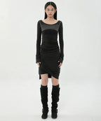 【Flare up】Asymmetrical Midi Skirt  - 2 colors