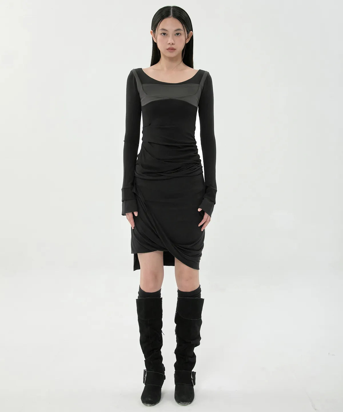 【Flare up】Asymmetrical Midi Skirt  - 2 colors