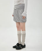 【Flare up】Layered Drape Midi Skirt - 3 colors