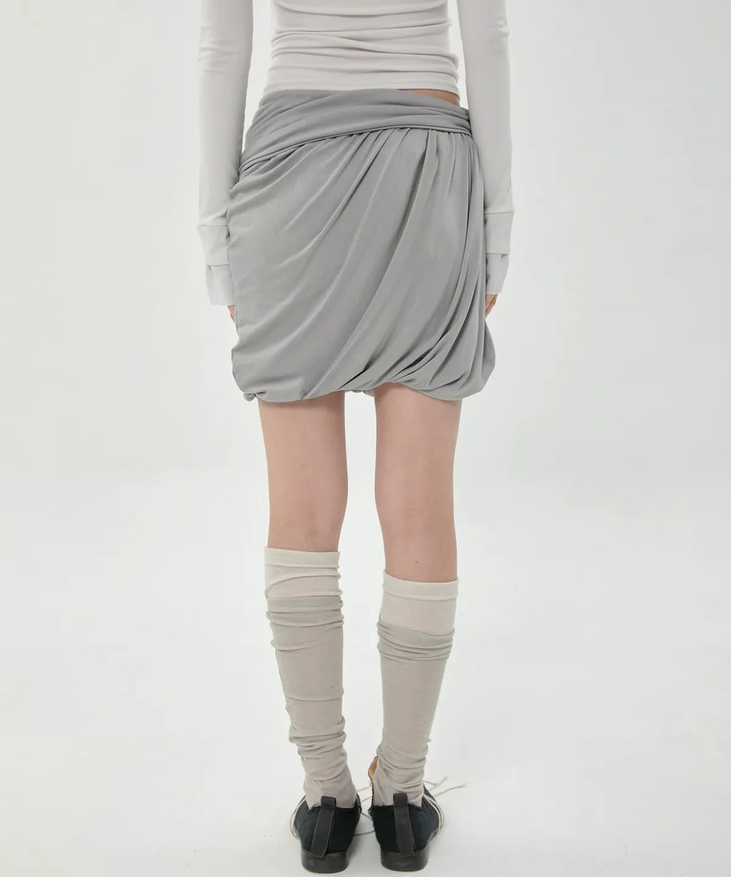 【Flare up】Layered Drape Midi Skirt - 3 colors