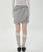 【Flare up】Layered Drape Midi Skirt - 3 colors