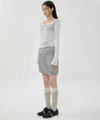 【Flare up】Layered Drape Midi Skirt - 3 colors