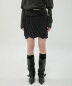 【Flare up】Layered Drape Midi Skirt - 3 colors