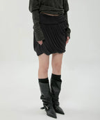 【Flare up】Layered Drape Midi Skirt - 3 colors
