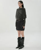 【Flare up】Layered Drape Midi Skirt - 3 colors