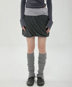 【Flare up】Layered Drape Midi Skirt - 3 colors