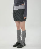 【Flare up】Layered Drape Midi Skirt - 3 colors