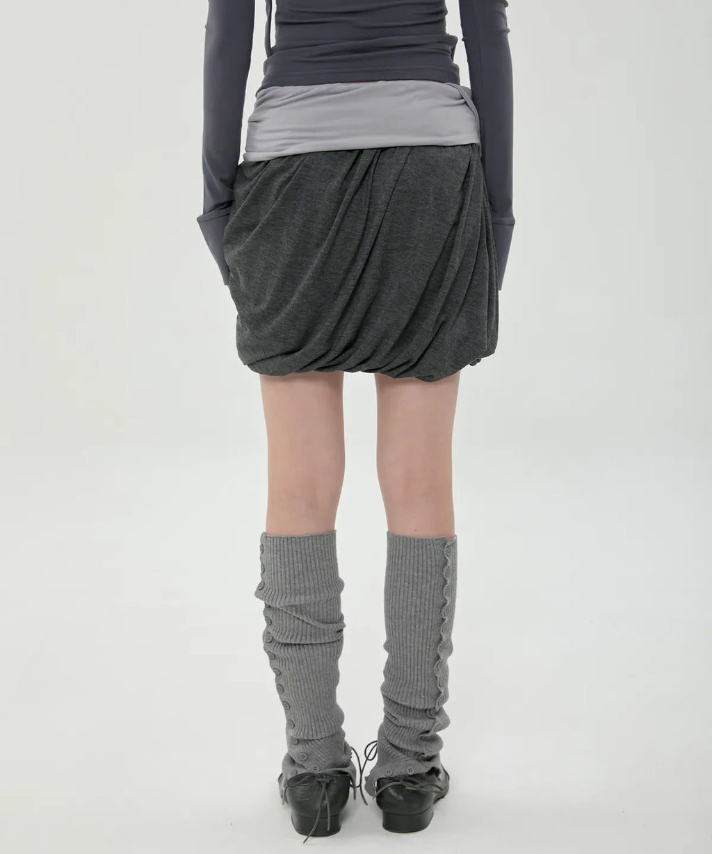 【Flare up】Layered Drape Midi Skirt - 3 colors