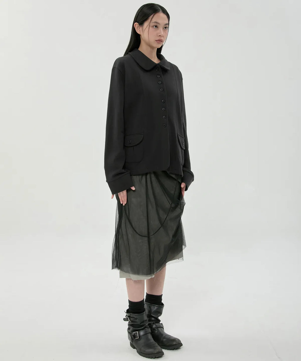 【Flare up】Sheer Layered Midi Skirt