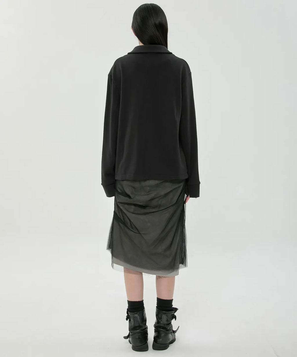 【Flare up】Sheer Layered Midi Skirt